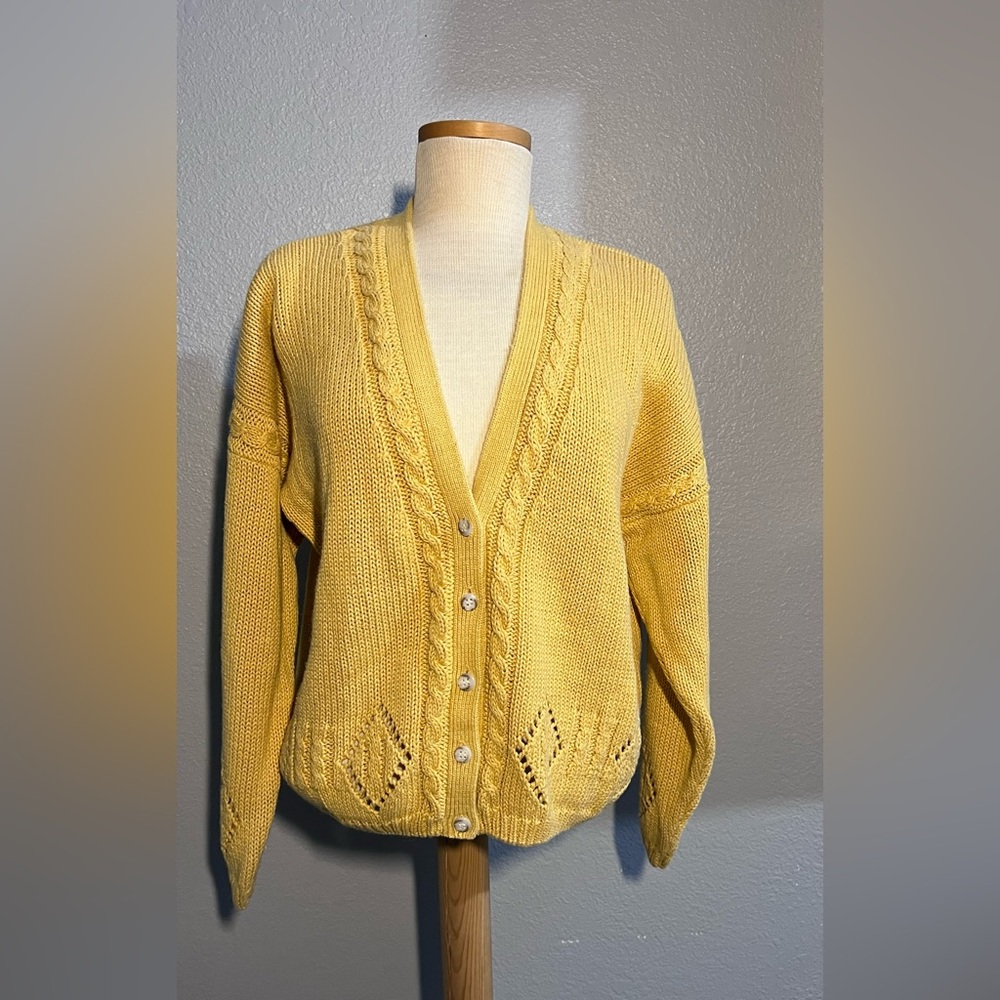 Outback Red Mustard Cable Knit Cardigan